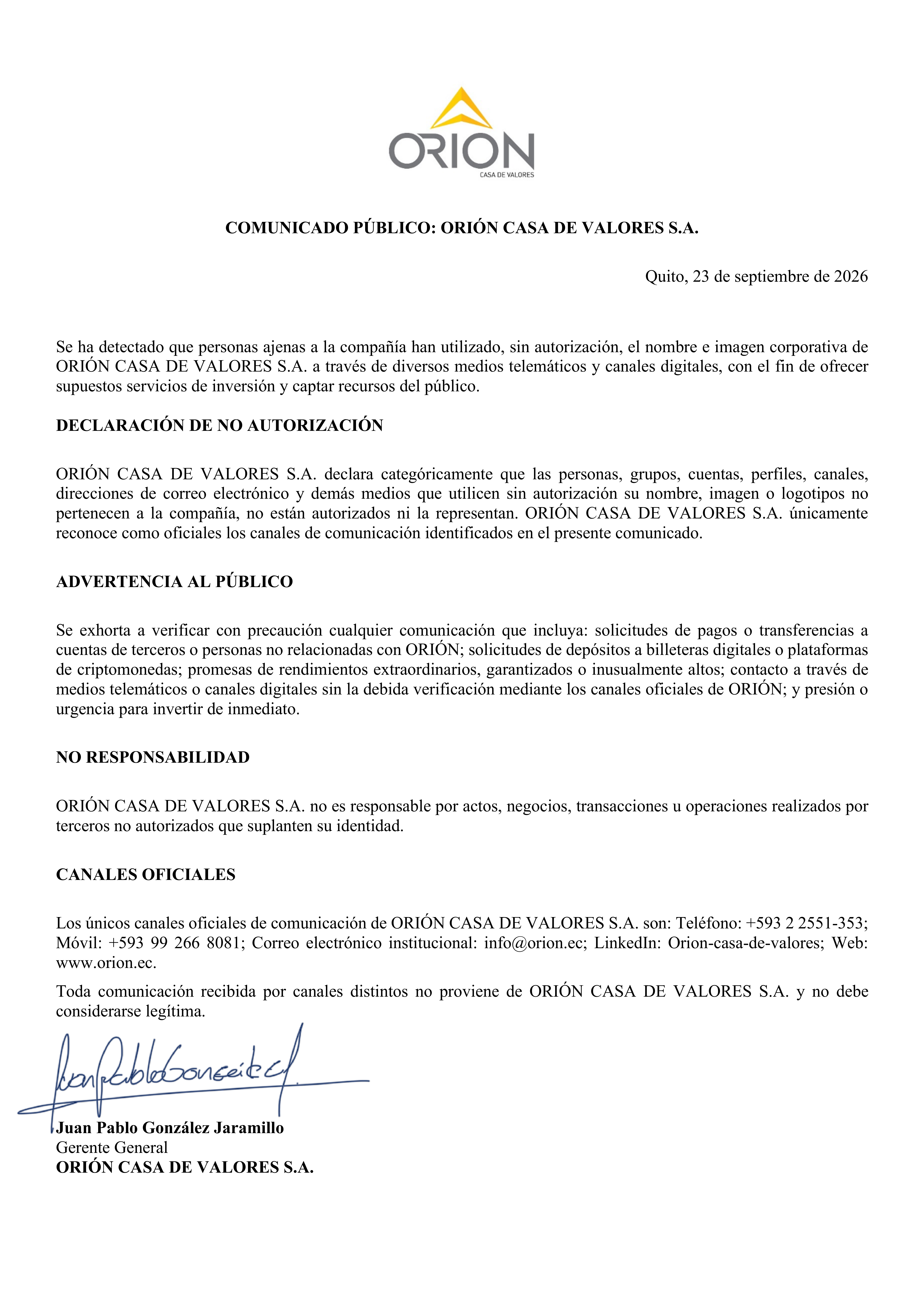 Comunicado